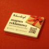 Magnes reklamowy Nobendo z logo i kodem QR na czerwonym tle